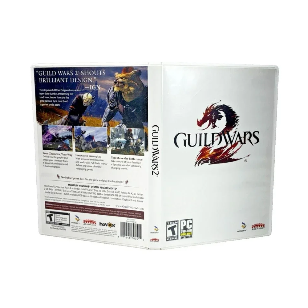 Guild Wars 2  ArenaNet NCSoft 2-Disc Set PC Game DVD-ROM Tested